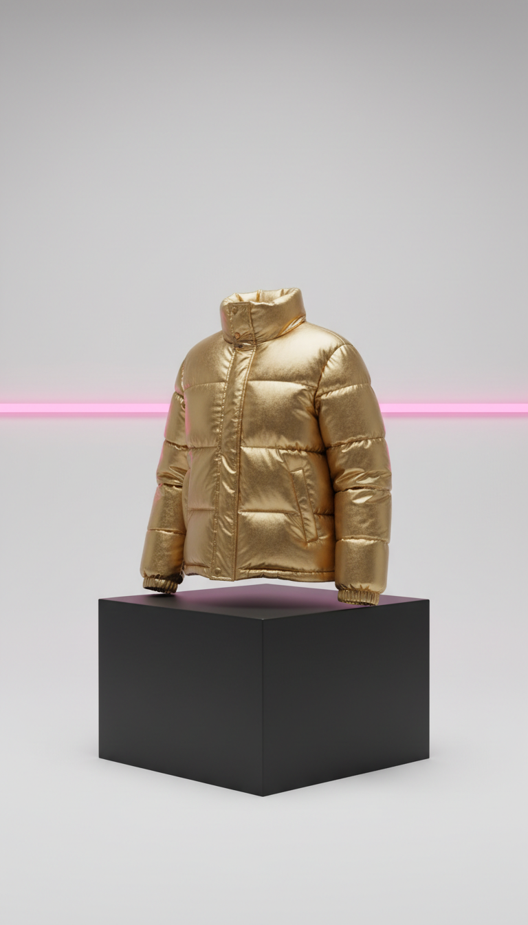 The North Face Metallic Gold Puffer Jacket